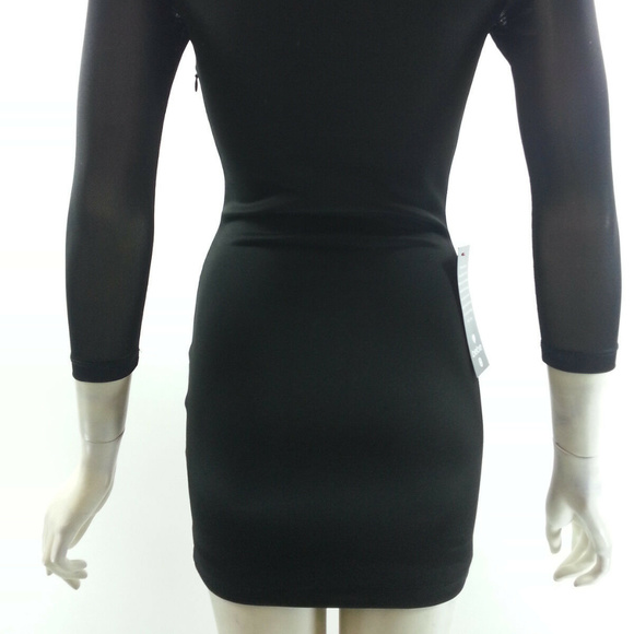 💋 BEBE Black Silver Sequin Bodycon XXS new RARE 💋 - Picture 4 of 8